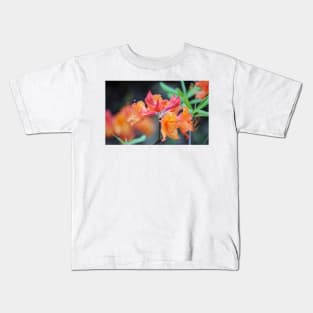 Pink And Peach Wild Azaleas Kids T-Shirt